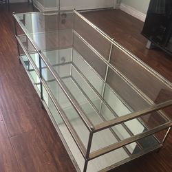 Glass coffee table