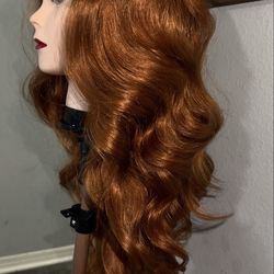 Synthetic Blend 13x4 Long BodyWave Ginger Lace Front Wig