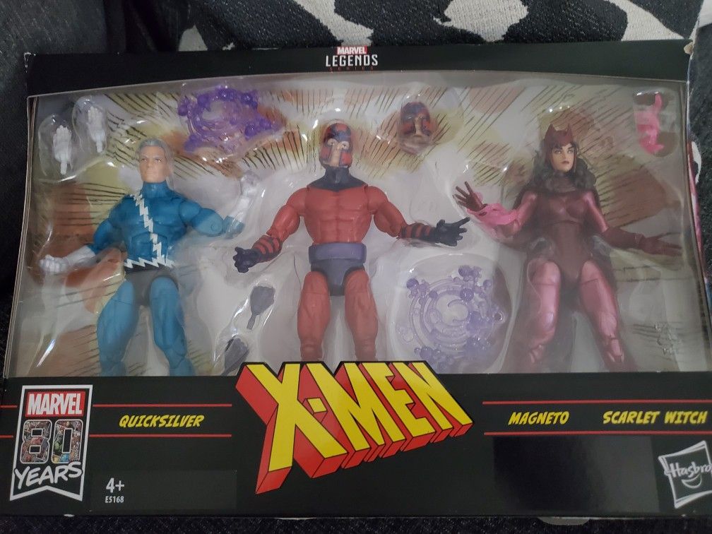 Marvel Legends 3 Pack Magneto, Quicksilver, and Scarlet Witch