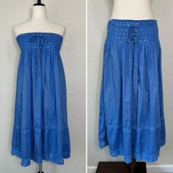 Sabra Blue Two Way Versatile Boho Sequin Maxi Skirt/ Dress