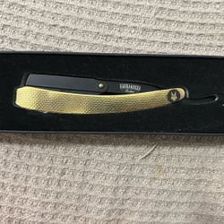 Barbarossa The Sabre Straight razor 24K Gold Plated