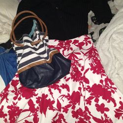 Large Dana Buchman Cardigan Top Size 6 Skirt And Purse