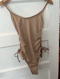 Brown One-Piece Swimsuit Medium – Adjustable Sides, New