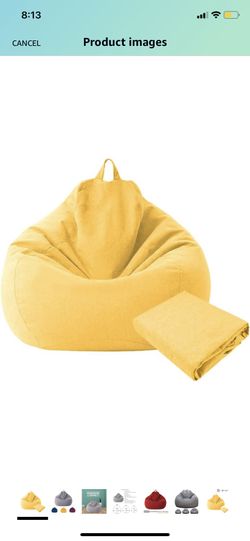 Lazy Sofas Cover Chairs Without Filler Linen Cloth Lounger Seat Bean Bag Pouf Puff Couch Tatami Living Room Beanbags 