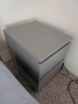 Gray 2 Drawer Nightstand/Bedside Table