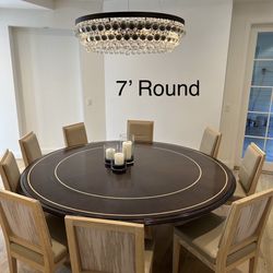 7’ Round Expandable Mahogany Dining Room Table - $5K OBO 