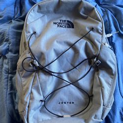 north face backpack grey