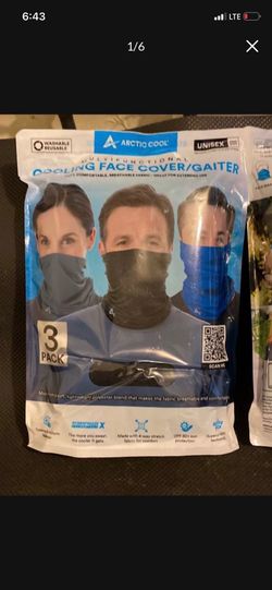 Arctic Cool Multifunctional Cooling Face Cover Gaiter UV UPF 50+ Protection 3pk