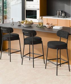 24'' Bar Stools Set of 3, for Kitchen Island. Black