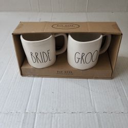 Rae Dunn Magenta BRIDE & GROOM Coffee Mug Set - Artisan Collection By Magenta