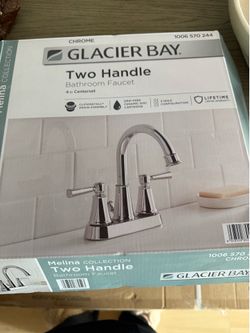 Glacier Bay two handle 4” bathroom vanity faucet chrome