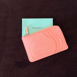 Please Return To Tiffany & Co. New York Heart Locket Card Case Zip Wallet [COPY]