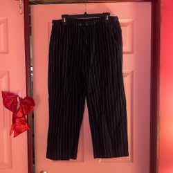 XL Wild Fable Black Wide Leg Pants With White Stripes