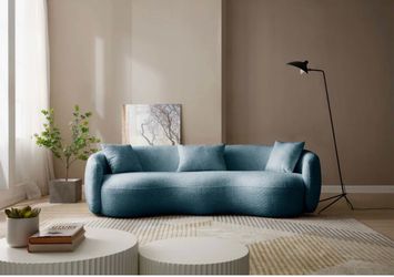 Curved Boucle Sofa