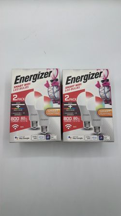 BNIB Energizer Connect Smart WiFi LED Bulbs 2-Packs (4 Bulbs Total) - New & Sealed