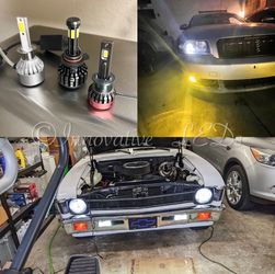 9006  LED Headlight Bulbs Low Beam Fog Light 300% Brighter 6500K Cool White Conversion Kit IP67 Waterproof 2 PCS