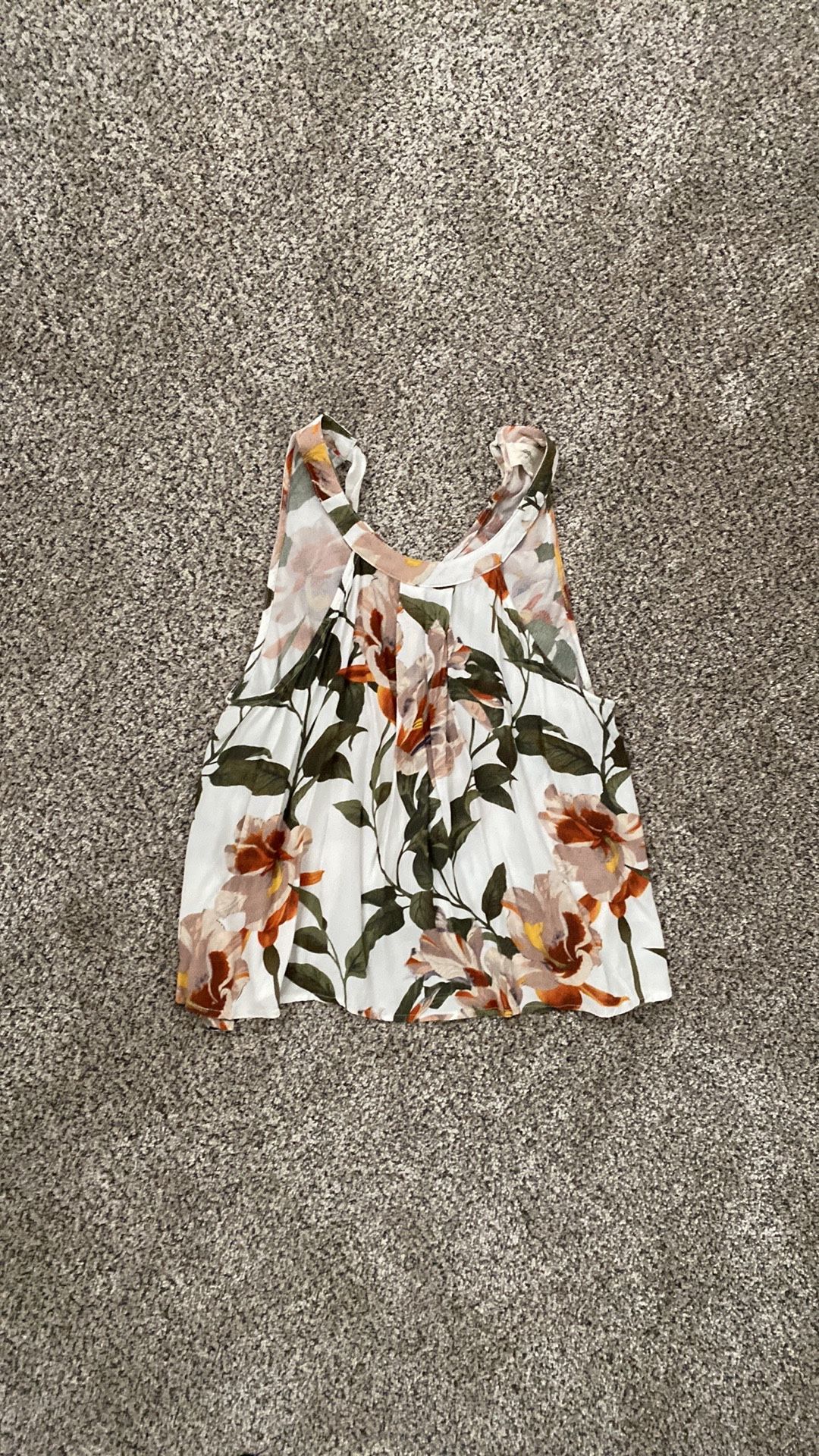 White Floral Crop Top
