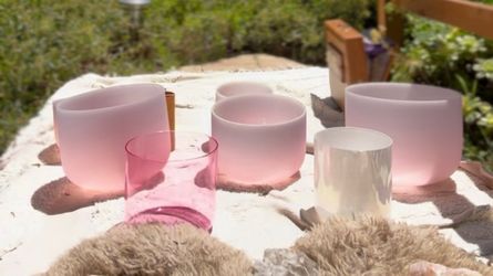 sound bowl set  7 crystal bowls 2 alchemy bowls