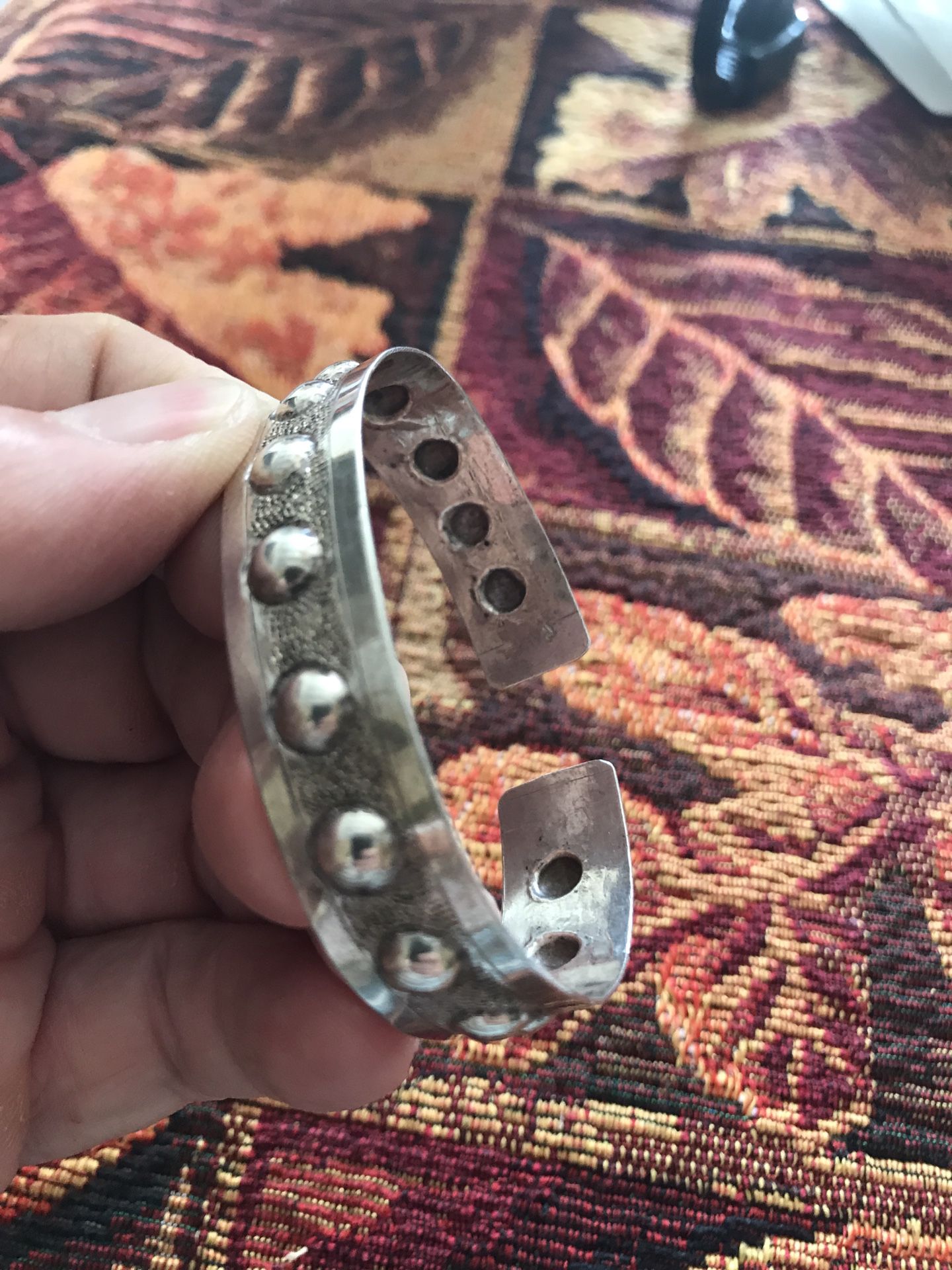 Real Silver American Indian Style Cuff Bracelet