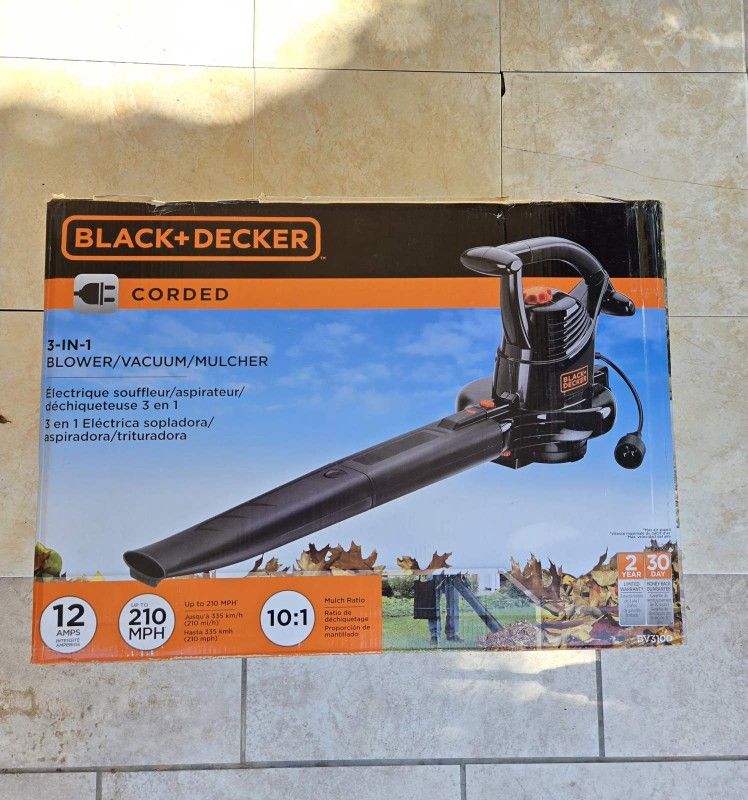 BLACK And DECKER corded Leaf Blower Vaccum Mulcher