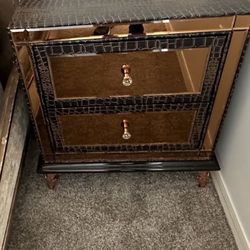 Tracy Has! A Pair Of Michael Amini / Aico Modern Hollywood Swank Nightstands.