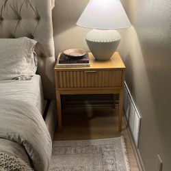 Mid Century Modern Fluted Nightstand (Nightstand Only)