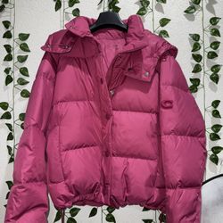 Coach Pink Short Down Puffer Jacket CL445
