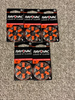 Rayovac Loud N Clear Hearing Aid Size 13 Batteries - New Sealed