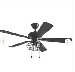 Ellard 52 in. LED Indoor Matte Black Ceiling Fan with Light
