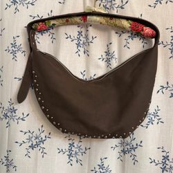 Studded Brown Hobo Bag