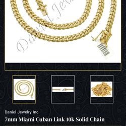 Cuban Link Chain 7mm 22” 10k