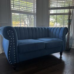 Blue Loveseat Statement Sofa 