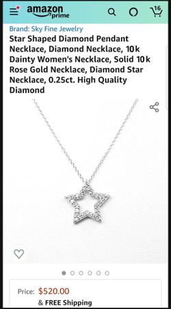 Star Shaped Diamond Necklace Pendant 