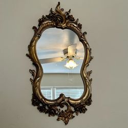Vintage Mid Century Hollywood Regency Wall Mirror — McM Syroco — Height 33" 