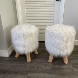 Mongolian faux fur stool hot sale