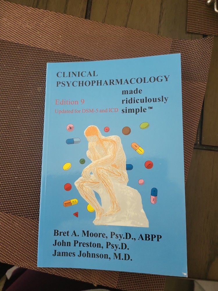 Clinical Psychopharmacology Made Ridiculously Simple 9th Edition.