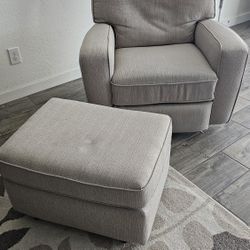 Used Fabric rocking Chair with Ottoman