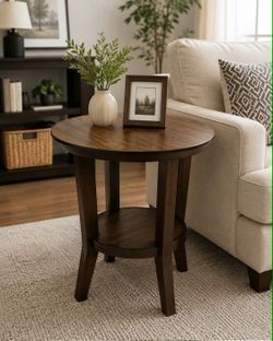NEW Liberty Furniture Ventura Blvd Round End Table – Walnut – Already Assembled