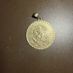 14k Gold Mexican Coin Pendant