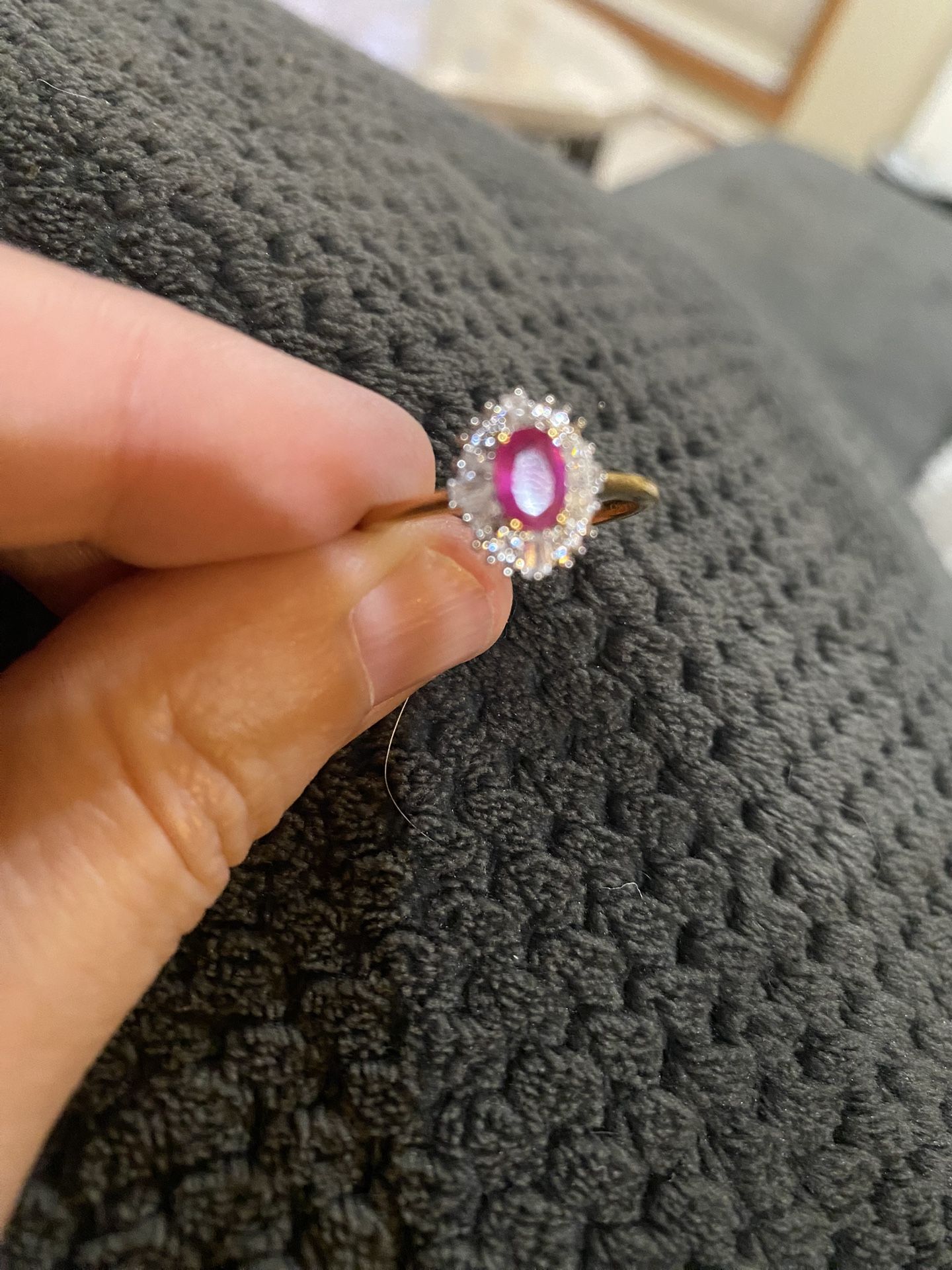 Premium Ruby & Zircon Ring - Size 9