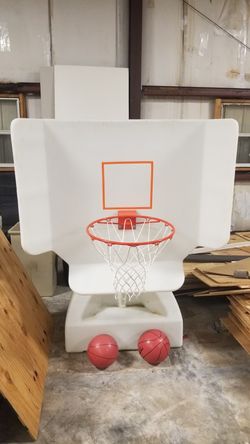 Pool basketball goal