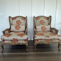 Vintage Hooker Furnishings Armchairs – Floral Upholstery