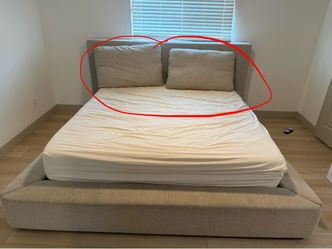 Light Gray Oversized Bed Pillows