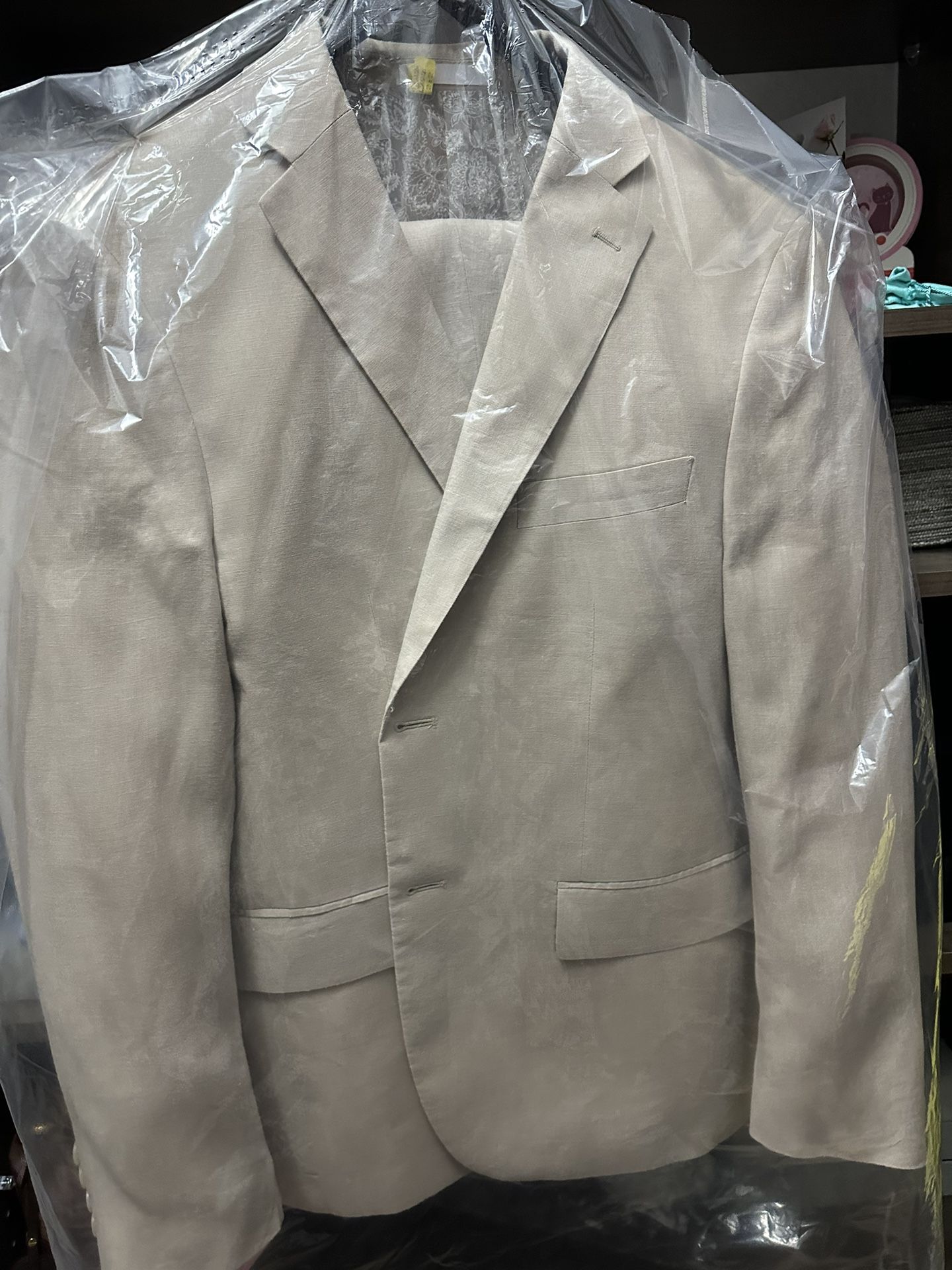 Lauren Ralph Lauren Tan Linen Suit