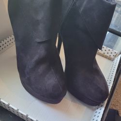 Black Suede 4" Ankle Boots
