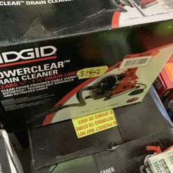 RIDGID PowerClear 120-Volt Drain Cleaning Snake Auger Machine for Heavy Duty Pipe Cleaning for Tubs, Showers, and Sinks