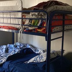 Blue Bunk bed W/Mattress
