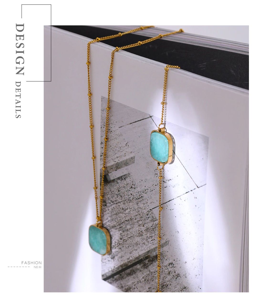 316L Stainless Steel turquoise NECKLACE