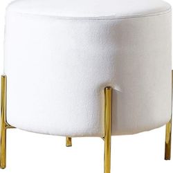 Ottoman,Footstools Household Solid Color Foot Stool Stainless Steel Bench Leg Rounded Corner Bearing 75KG, Small and Exquisite