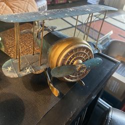 Metal Airplane 11”x10”x7” Holiday Snowman 